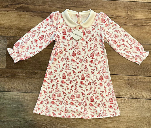 Christmas Toile Dress- Baby Club Chic