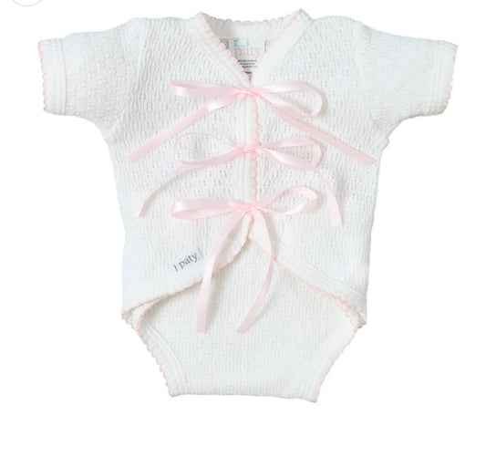 Paty Knit Ribbon Toe Onesie
