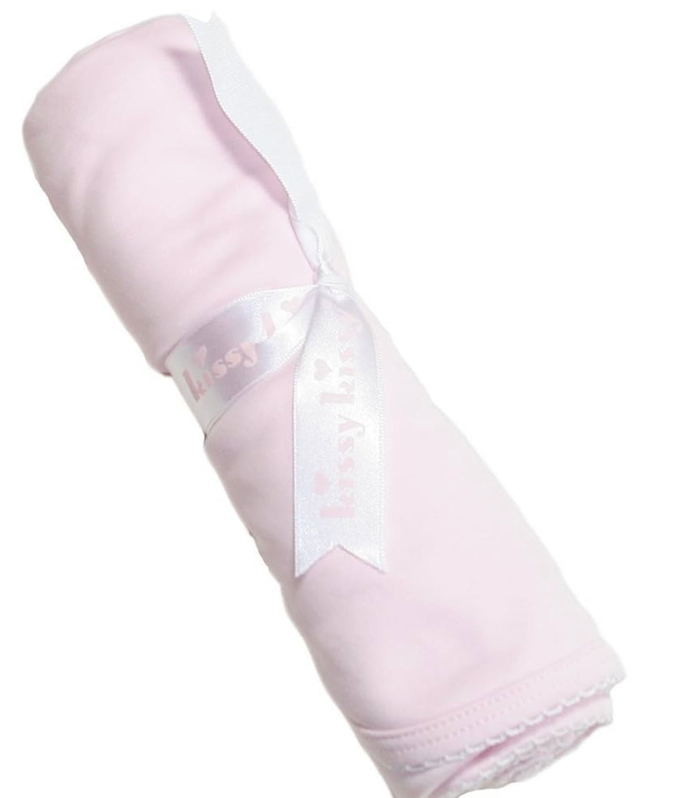 Kissy Kissy Basic White/Pink Blanket