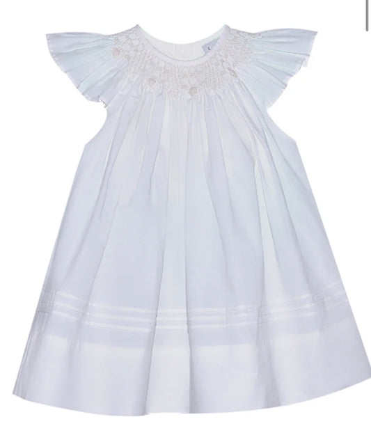 Georgette White Angel Bishop Dress
