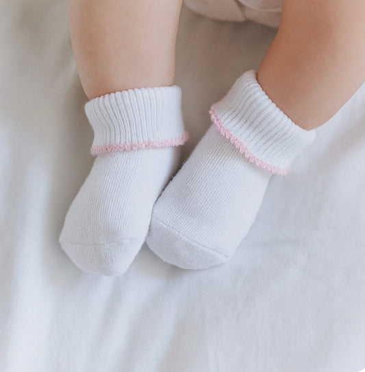 Essentials White Pink Socks