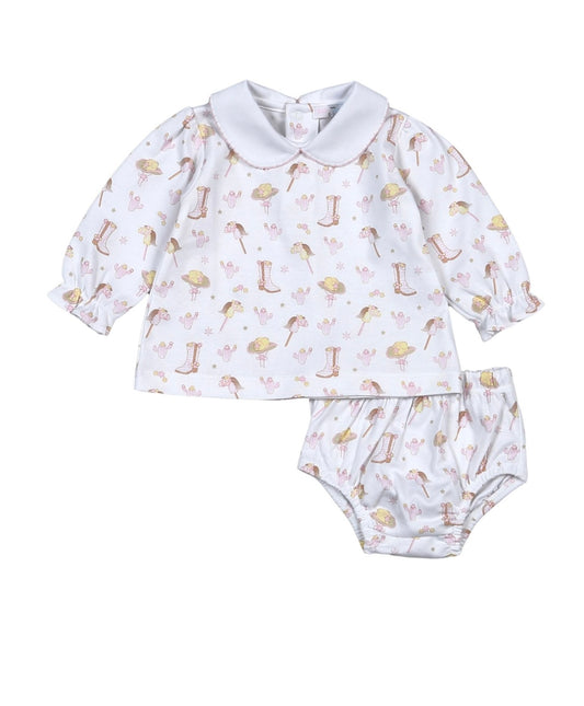 Howdy Girl’s Pima Diaper Cover Set