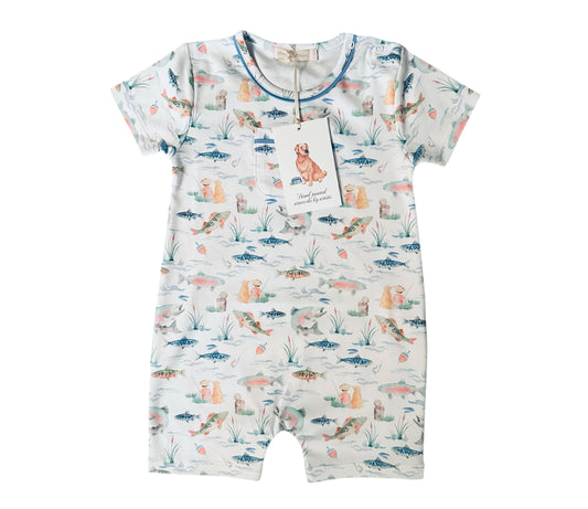 Gone Fishing Romper with Pocket
