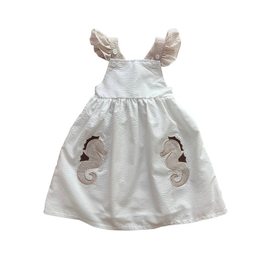 Seersucker Seahorse Tie Dress