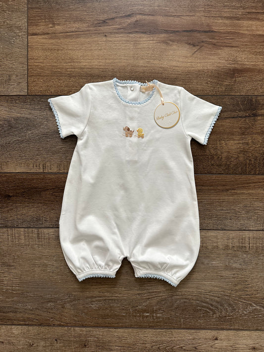 Sweet Toys Romper with Crochet Trim