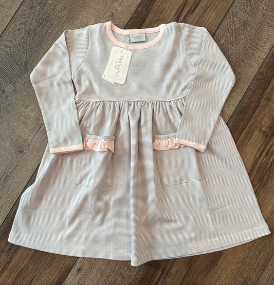 Popover Dress- Grey- Squiggles by Charlie