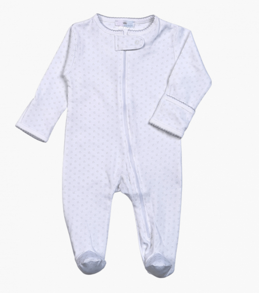 Grey Tiny Dots Pima Footie