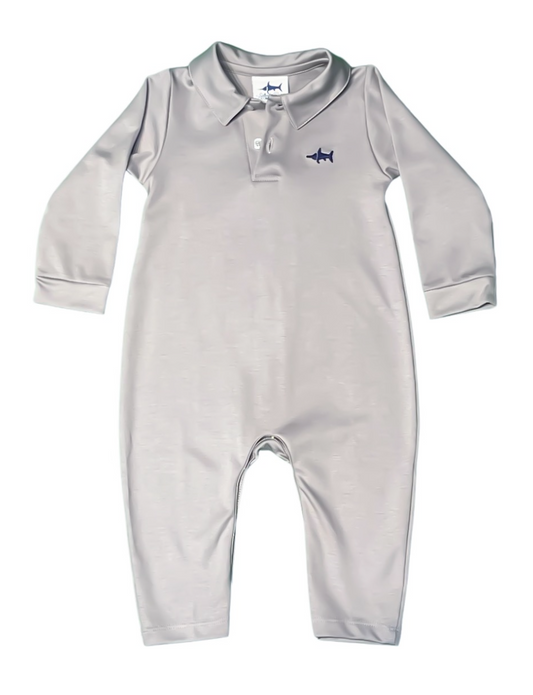 Saltwater Boys Company Long Sleeve Romper- Grey