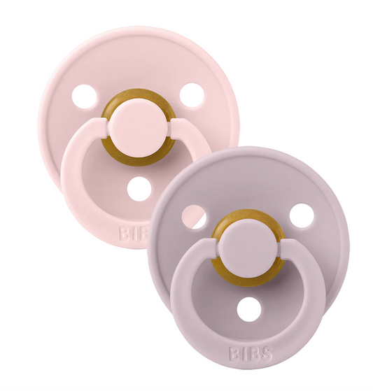 BIBS Pacifier Colour 2pk Latex Blossom/Dusky Lilac -size 1