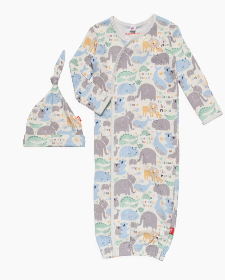 Magnetic Me- Little Lovin Organic Magnetic Gown w/ Hat