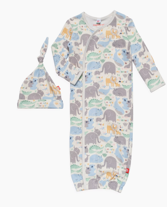 Magnetic Me- Little Lovin Organic Magnetic Gown w/ Hat