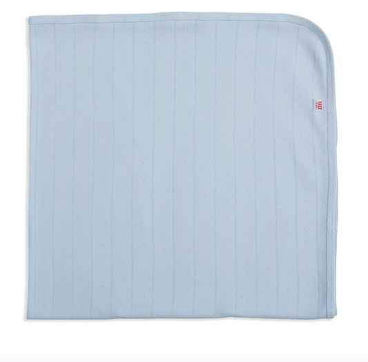 Magnetic Me- Love LInes Pointelle Blue Blanket