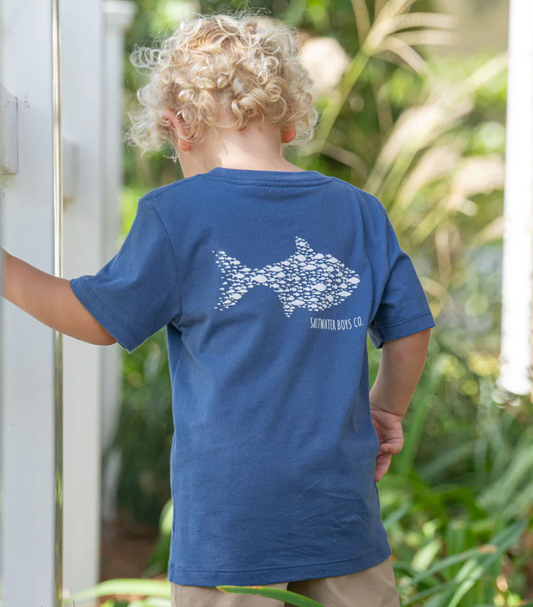 Fish School SS Pocket Tee- Saltwater Boys Co