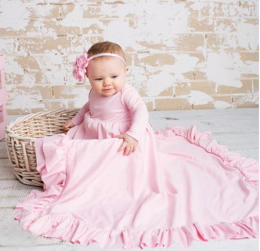 LAYETTE BASIC-Bliss Blanket: Pastel Pink