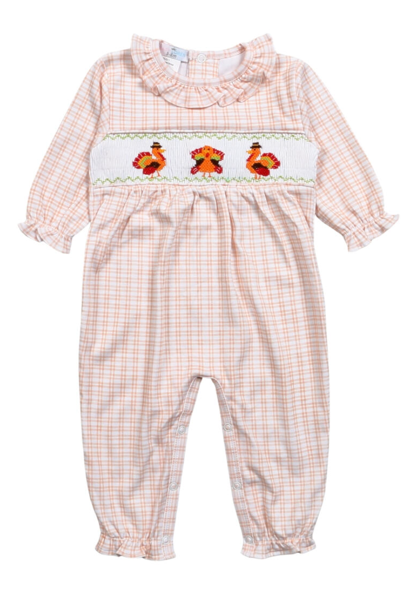 Thanksgiving Hand Smocked Pima Romper