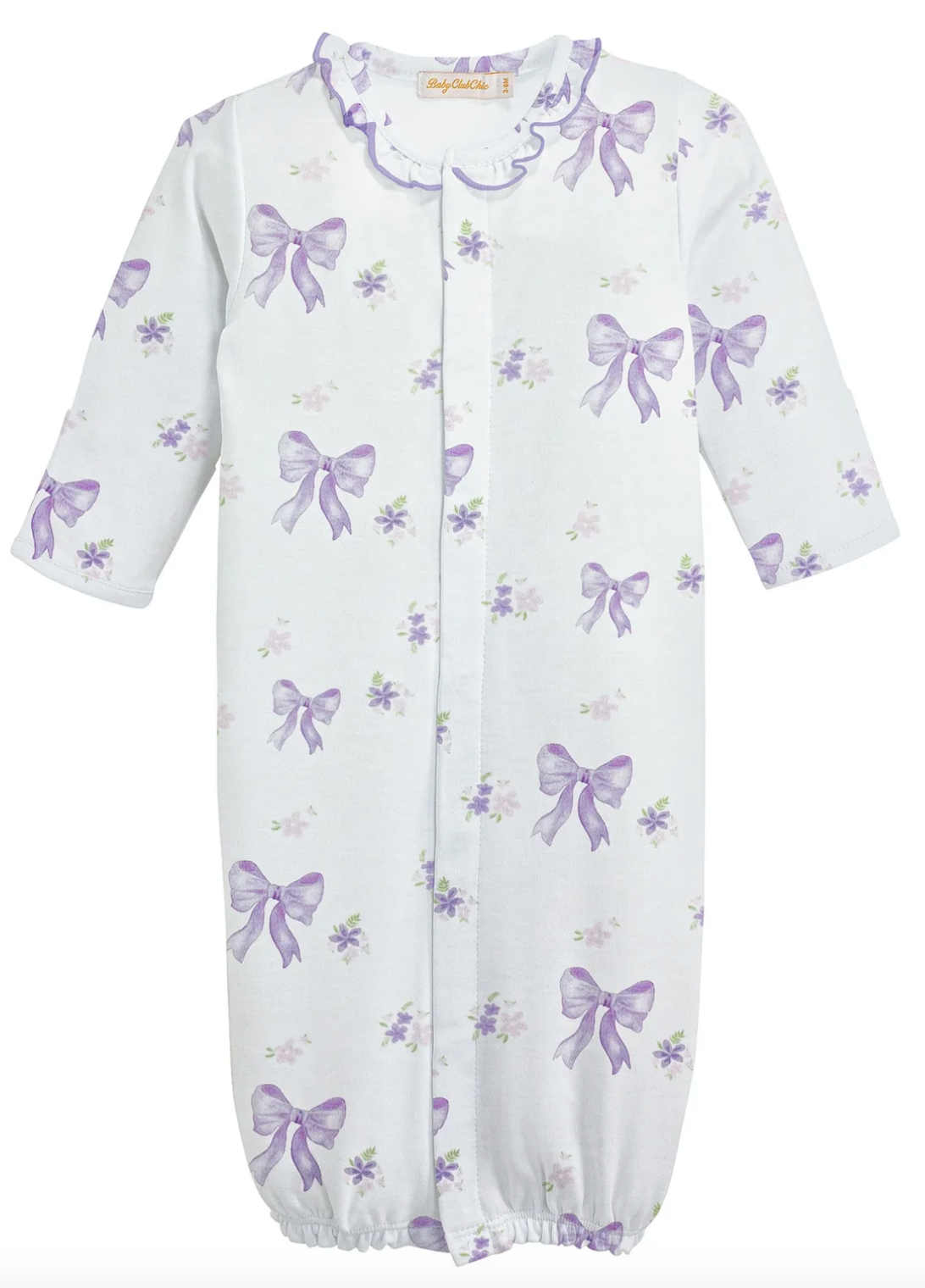 Lavender Bows Printed Converter Gown- Baby Club Chic