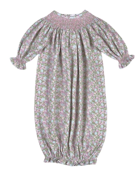 Eve Floral Hand Smocked Bishop Gown