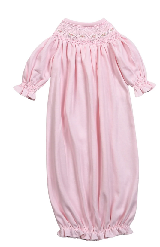 Pink Hand Smocked Pima Bishop Gown