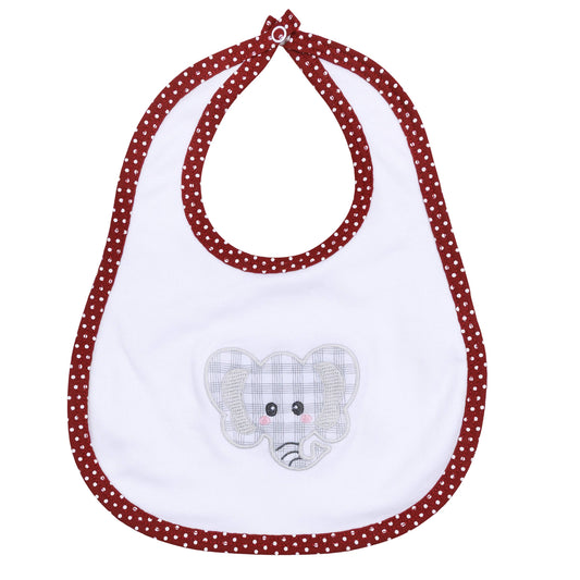 Crimson Cutie Applique Bib - Crimson Boy