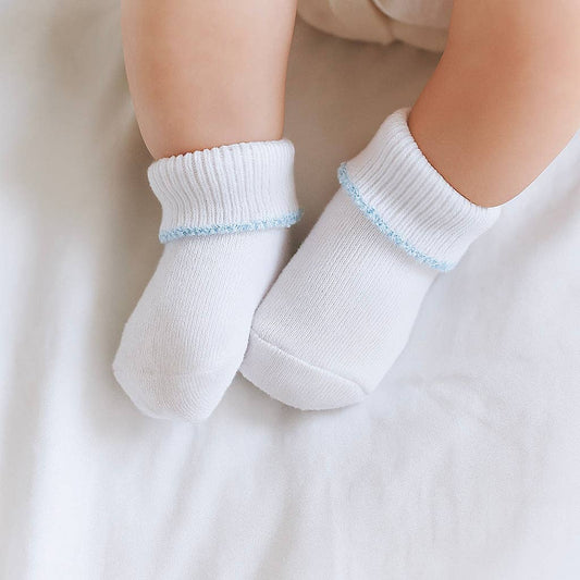 Essentials White Blue Socks