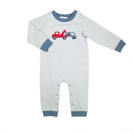 Tow Truck Boy's Romper