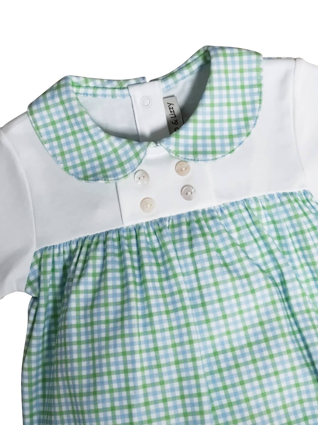 Green and Blue Checks Boy Bubble