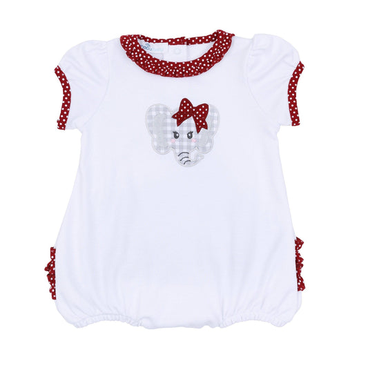 Crimson Cutie Applique Ruffle Bubble