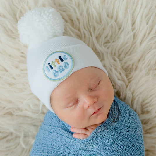 White Little Bro Hospital Hat: White / Newborn