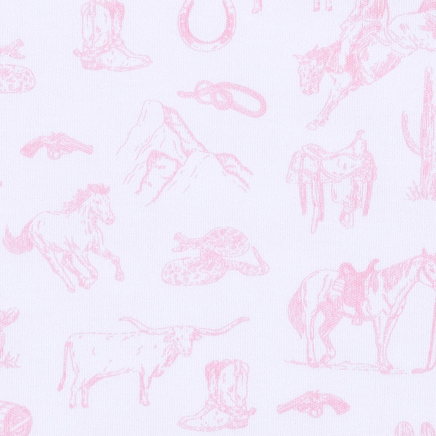Wild West Toile Ruffle Diaper Cover Set - Pink