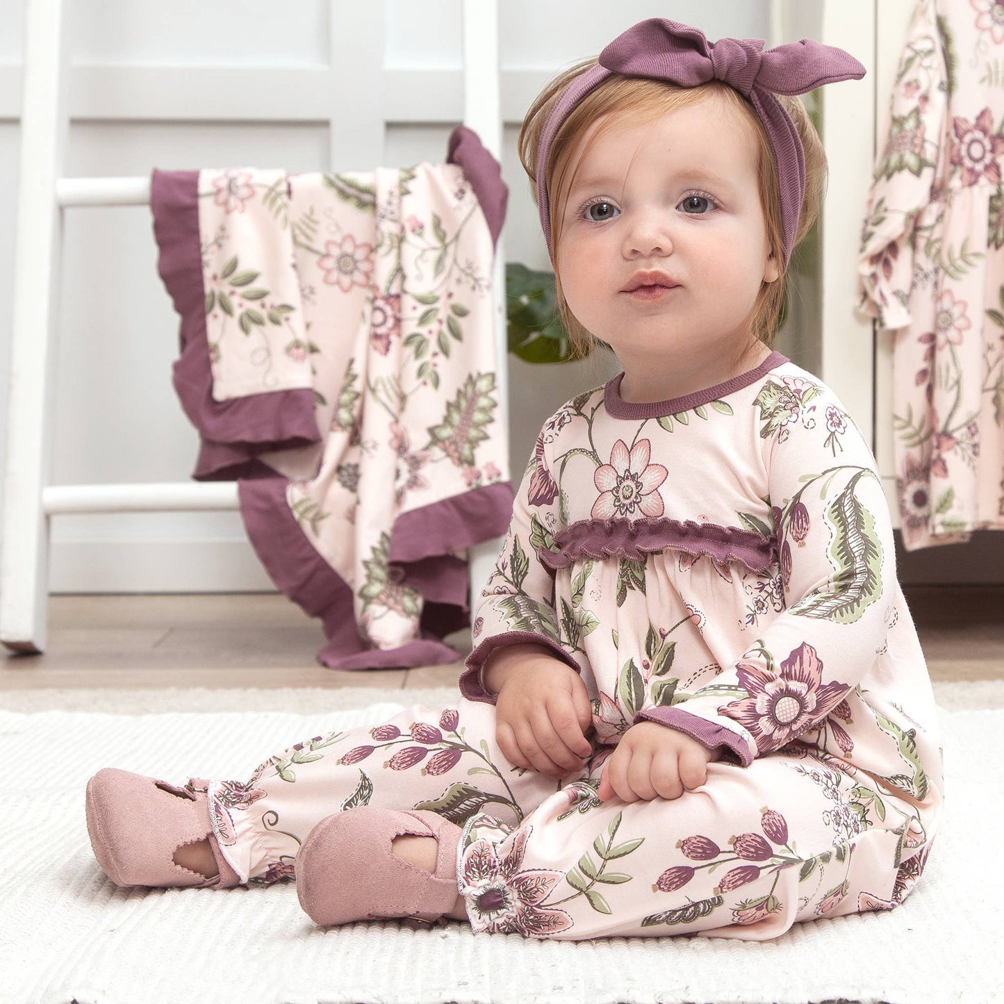 Floral Stitchery Bamboo Romper