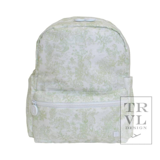 Mini Backer - Bunny Toile Green Backpack