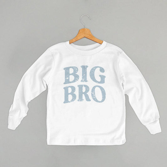 Big Bro Distressed: White Toddler Long Sleeve