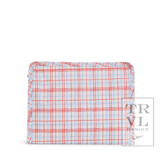 Roadie Medium - Classic Plaid Red Zip Pouch