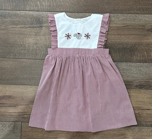 Crimson Elephant French Knot Dress