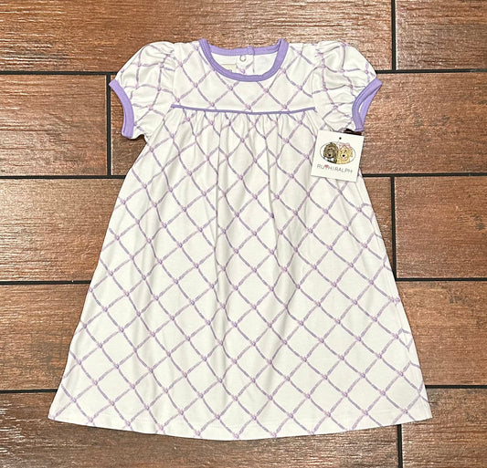 Lavender Lattice Catherine Dress