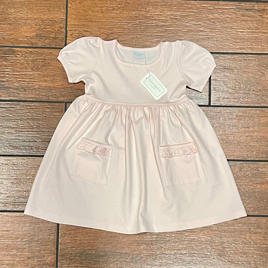 Pink Popover Short Sleeve Dress- Squiggles by Charlie