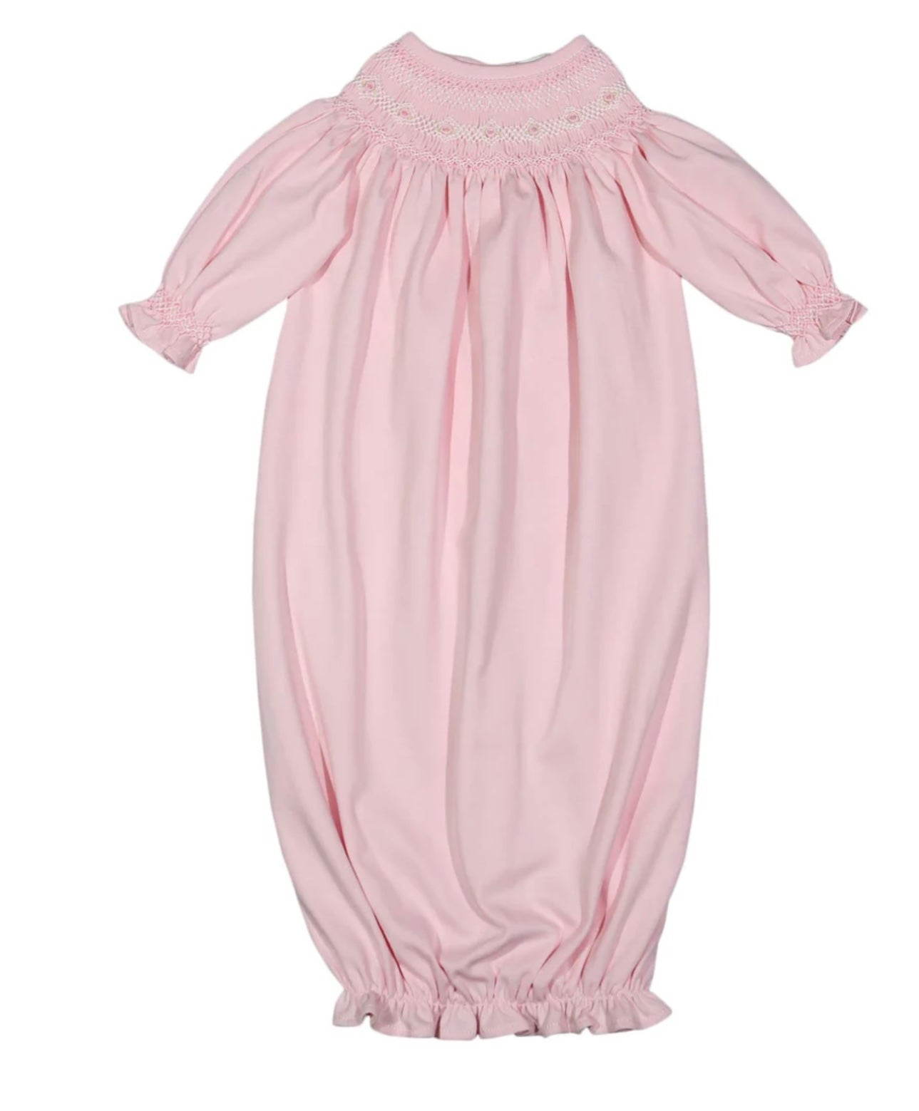 Pink Hand Smocked Pima Bishop Gown