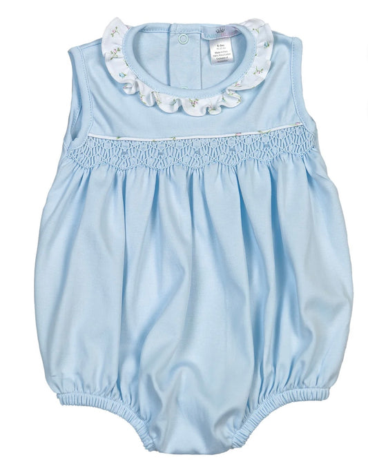 Lulu Blue Hand Smocked Bubble