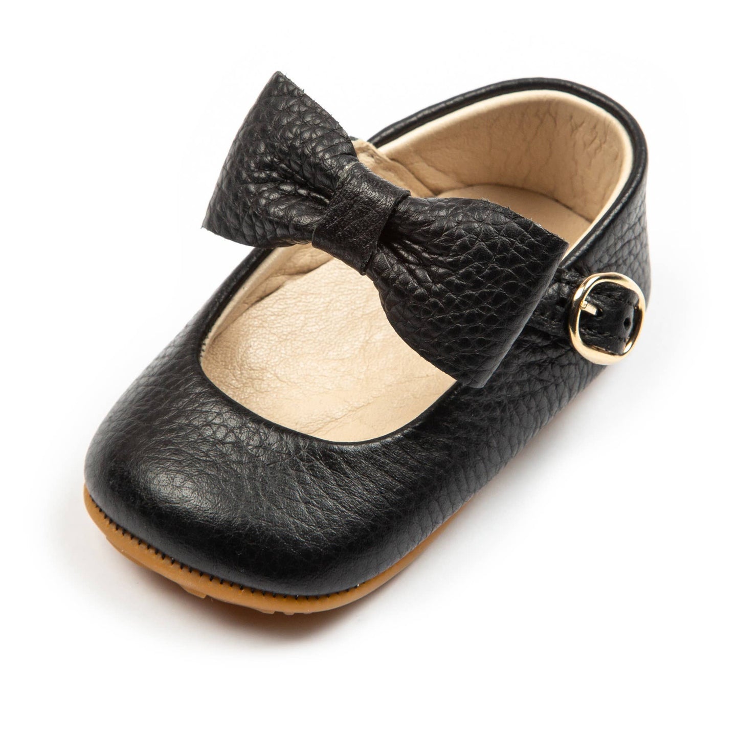 Baby Girls Mary Jane Flat Anti-Slip Rubber Sole Shoe - Black