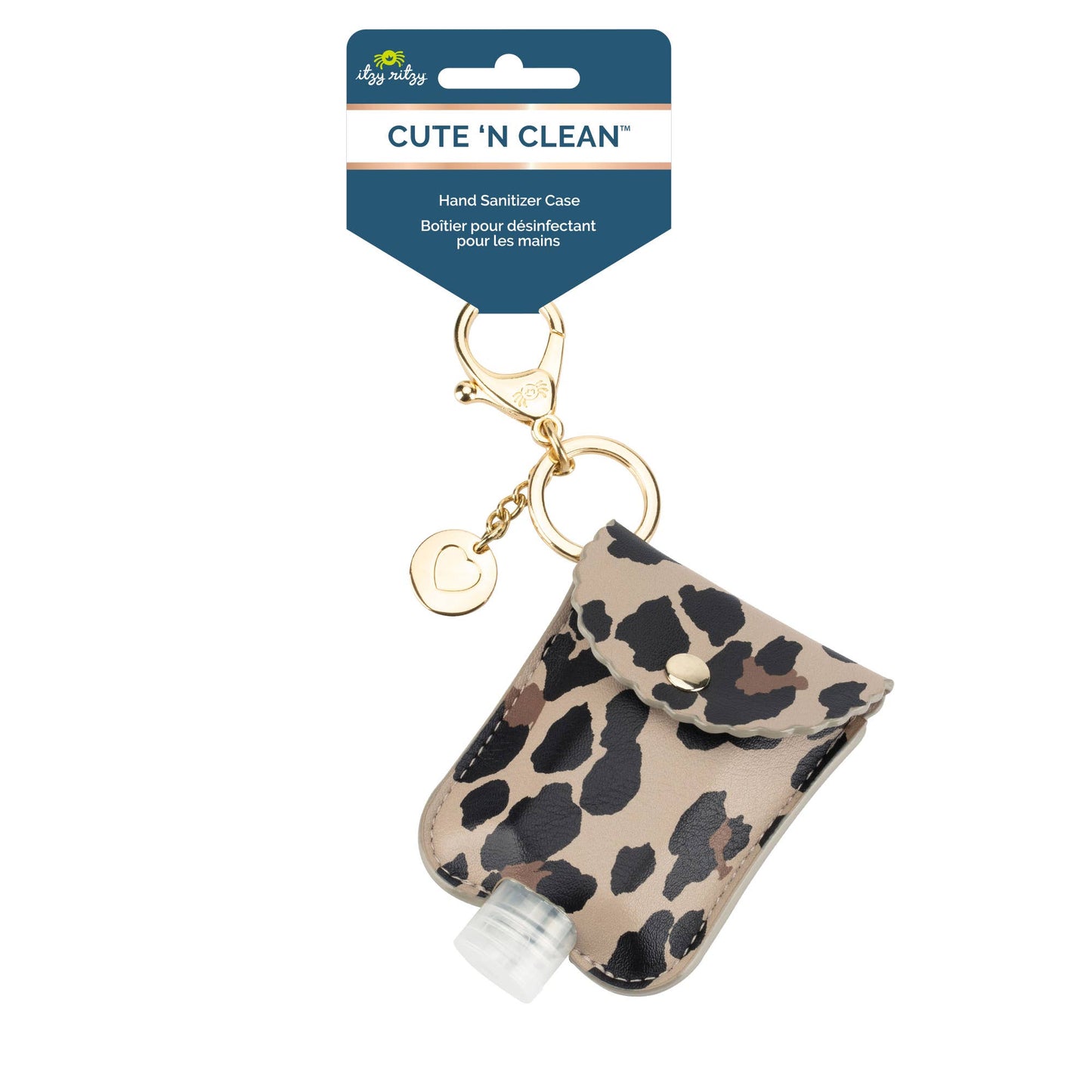 Cute 'n Clean™ Hand Sanitizer Charm Keychain-Leopard