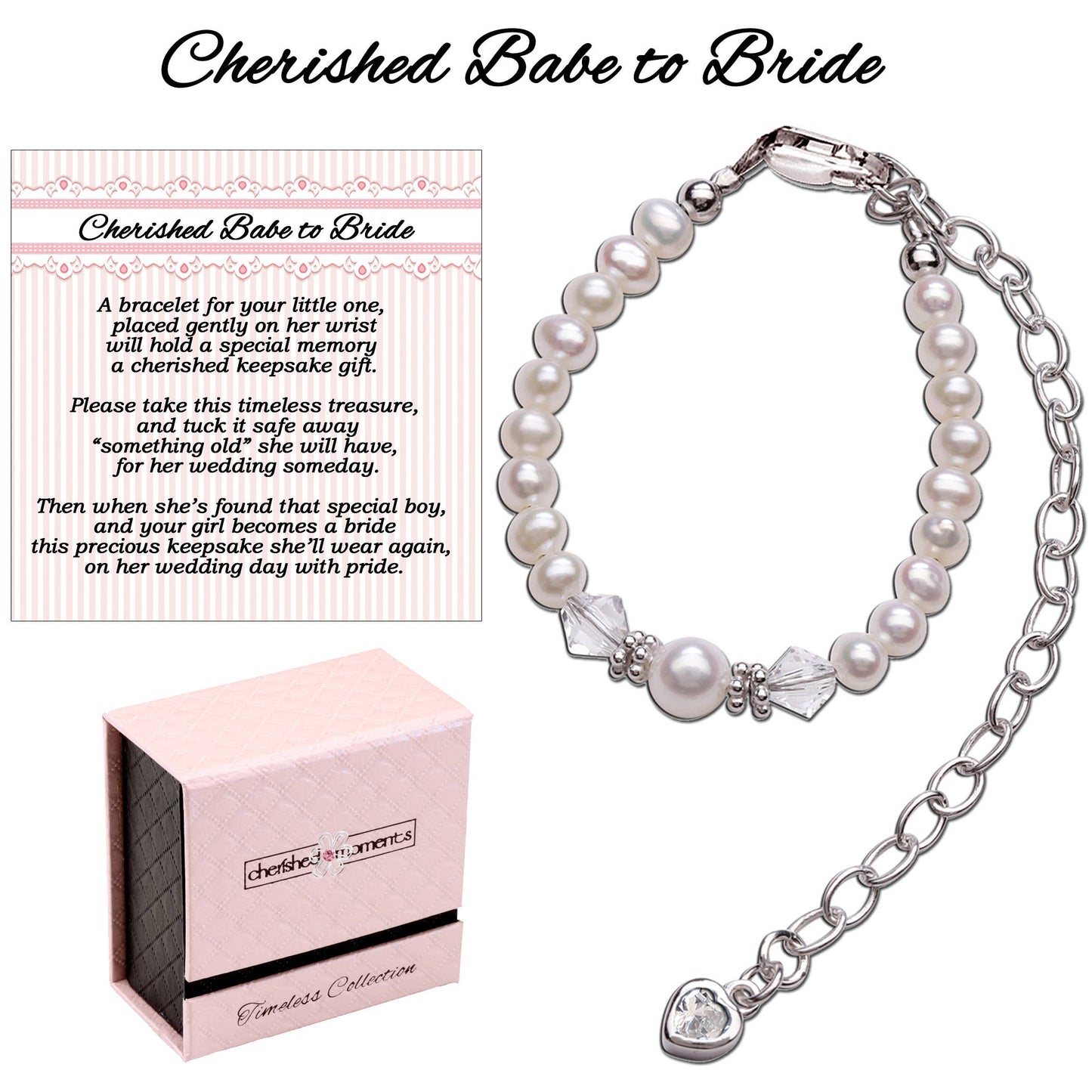 Cherished Baby to Bride Sterling Silver Baby Bracelet Gift