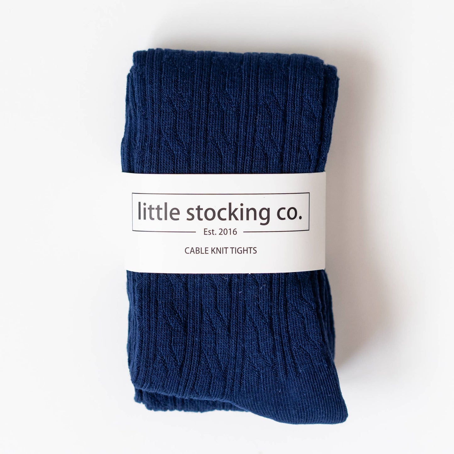 Navy Blue Cable Knit Tights