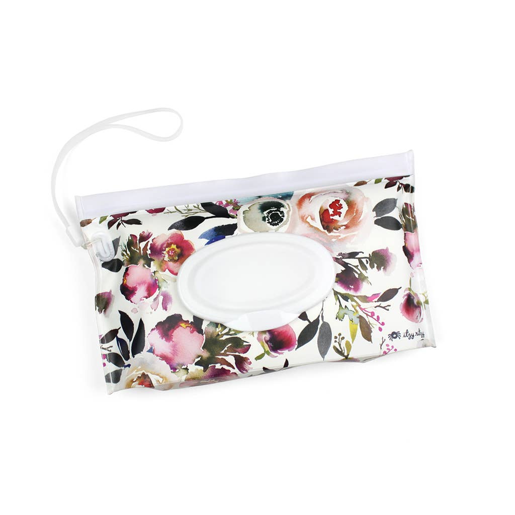 Blush Floral Take and Travel™ Pouch Reusable Wipes Case