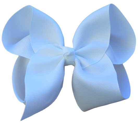 5 inch ( 2 inch Ribbon Width) Solid Grosgrain Bow: 5 Inch / White
