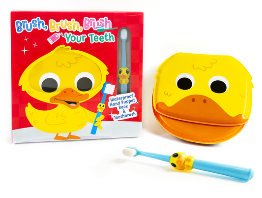 Brush, Brush, Brush Your Teeth - Children's Waterproof Hand Puppet Book and Toothbrush