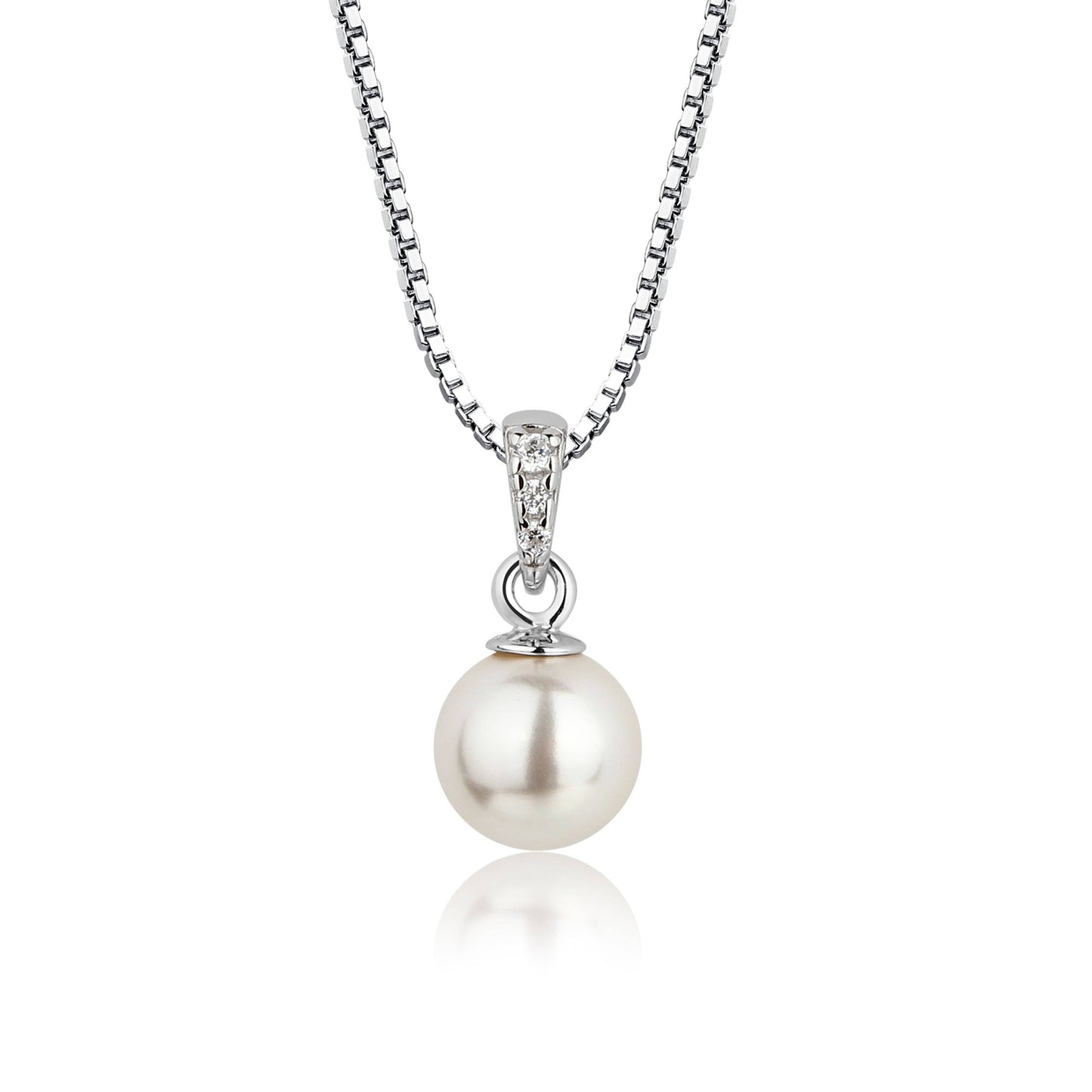 Girls Sterling Silver Girls Pearl Pendant Necklace Kids: 14 inch