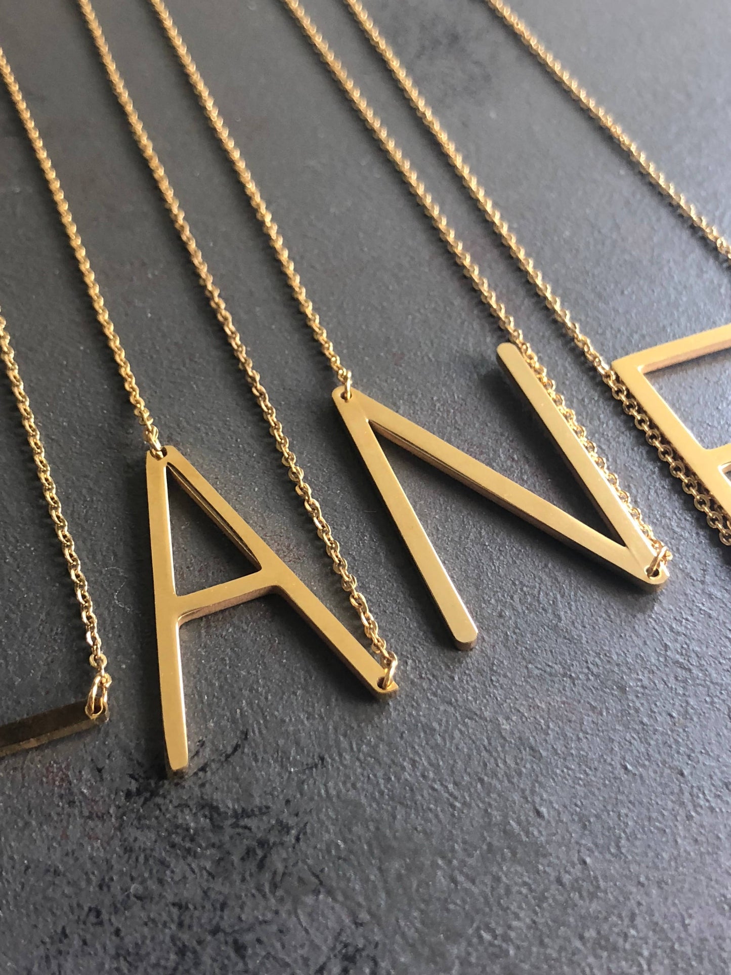 Large Letter Necklace in Gold