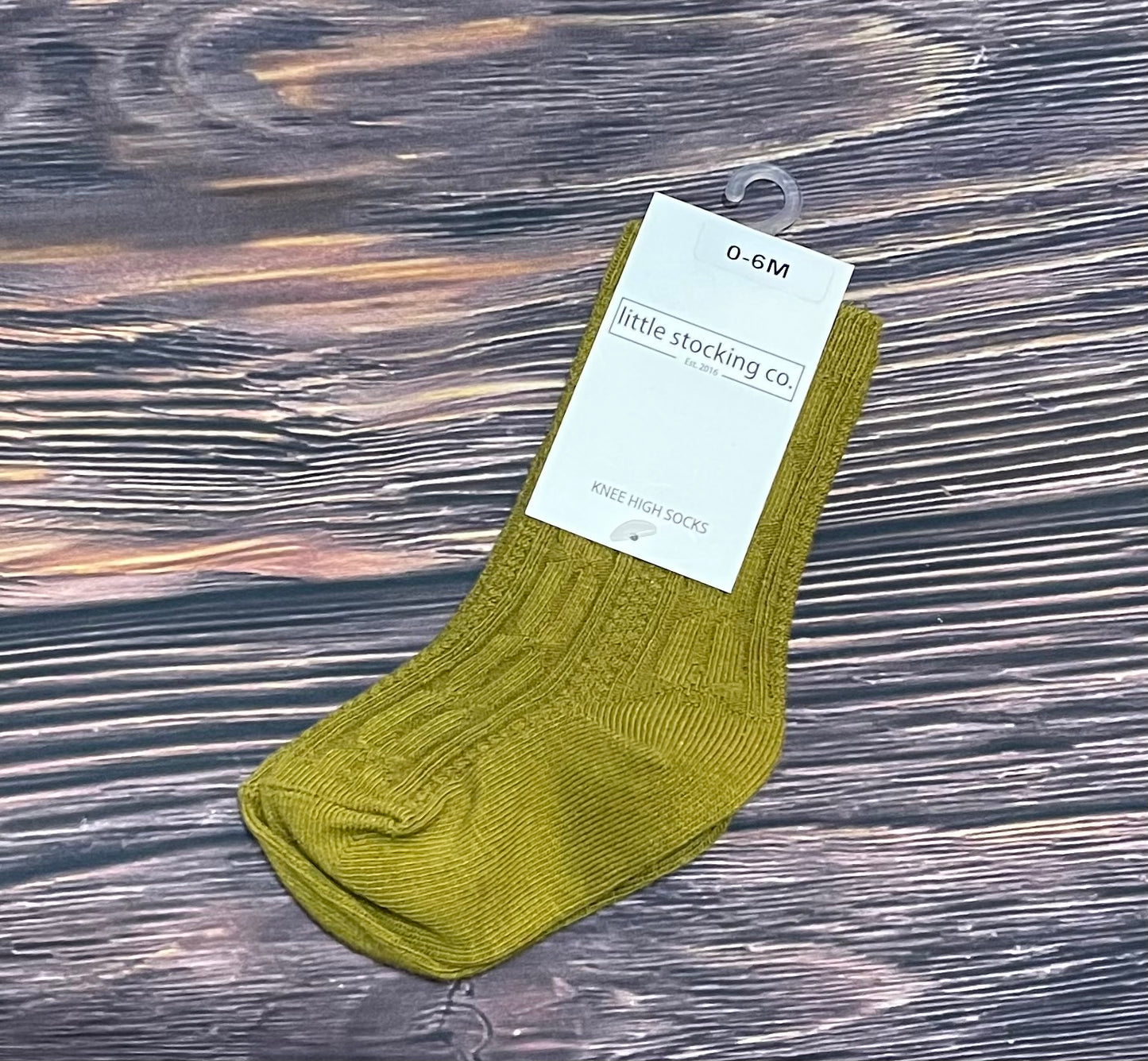Green Cable Knit Knee High Socks