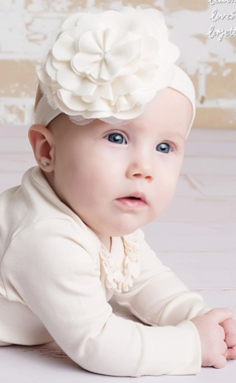 Layette- Eggnog Lilypad Headband