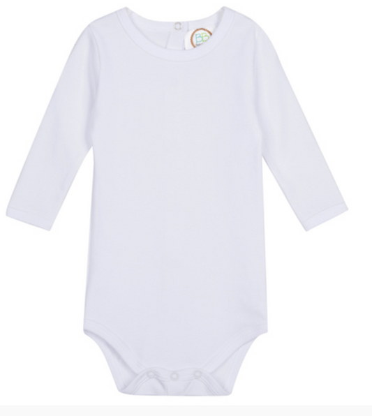 Blank Unisex Long Sleeve Infant Bodysuit- White